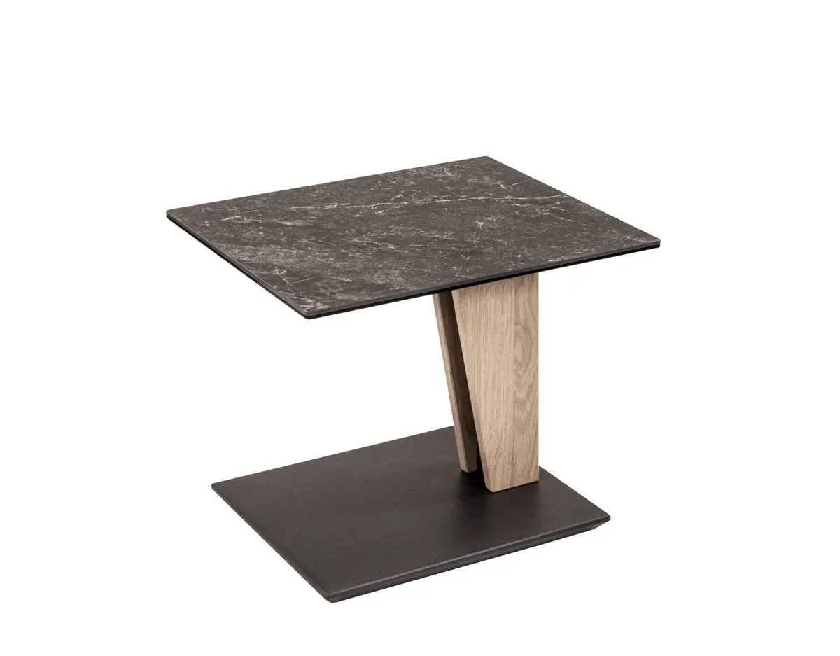 Couchtisch - höhenverstellbar, LBH. ca. 55x47x47-65 cm, Keramik, Schwarz