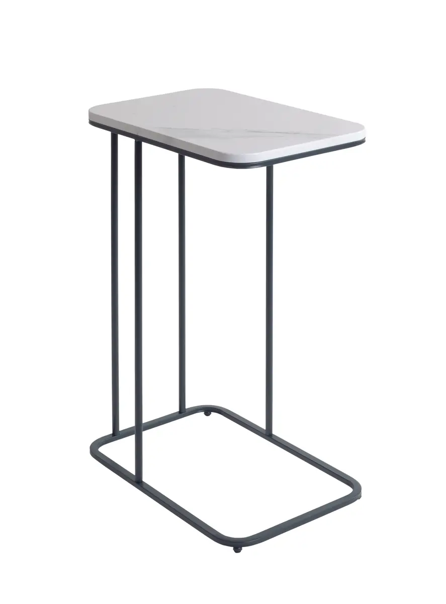 Beistelltisch - LB ca. 45x30 cm, Marmoroptik, Anthrazit