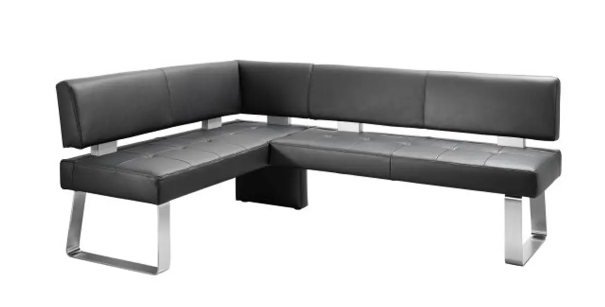 Eckbank EM 8310 - BT ca. 156x203 mit Rückenlehne, Leder, Dunkelbraun