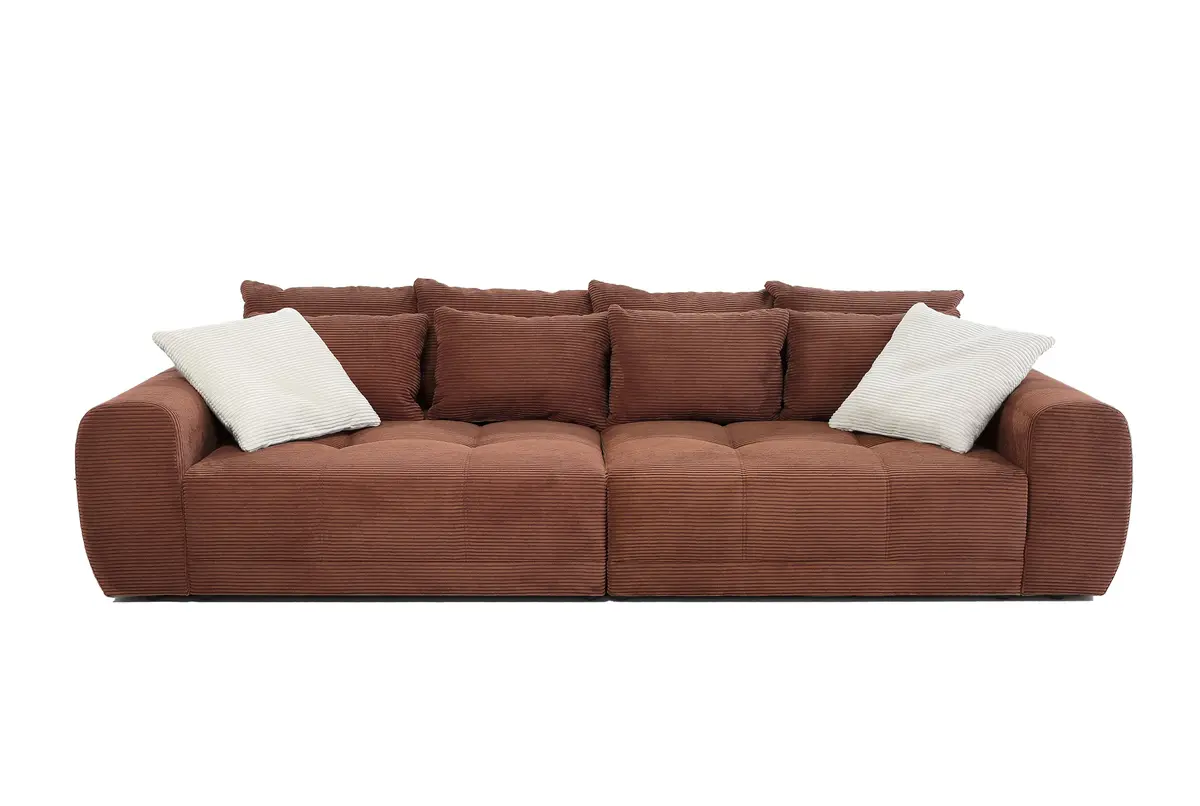 Megasofa JANNI - 3-Sitzer, Stoff, Rost