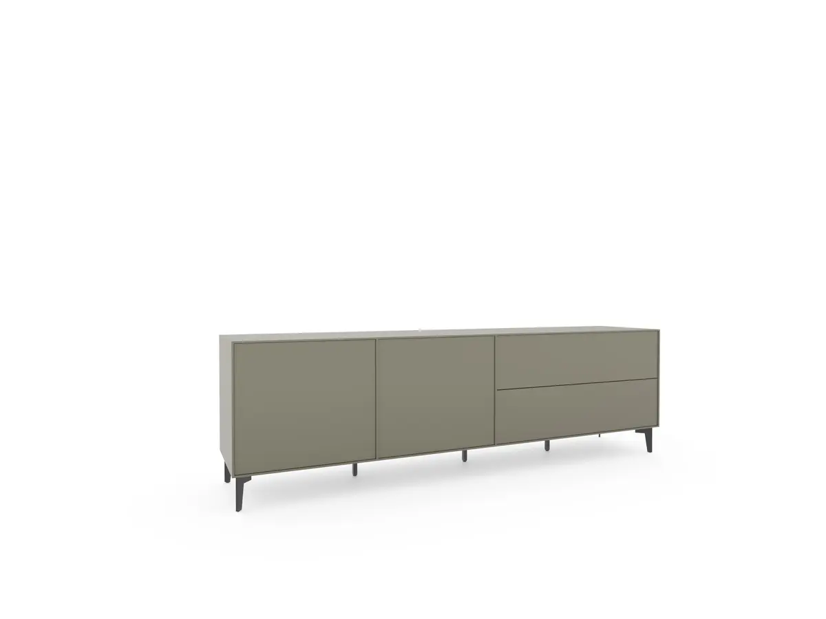Sideboard Casello - BHT ca. 225x74x47 cm, Lack Matt, Olivgrün