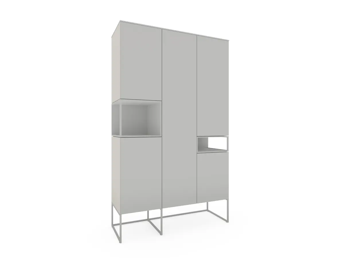 Highboard Catona - Lack matt, Hellgrau