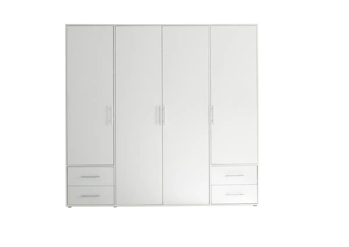 Drehtürenschrank- B ca. 206 cm, Weiß