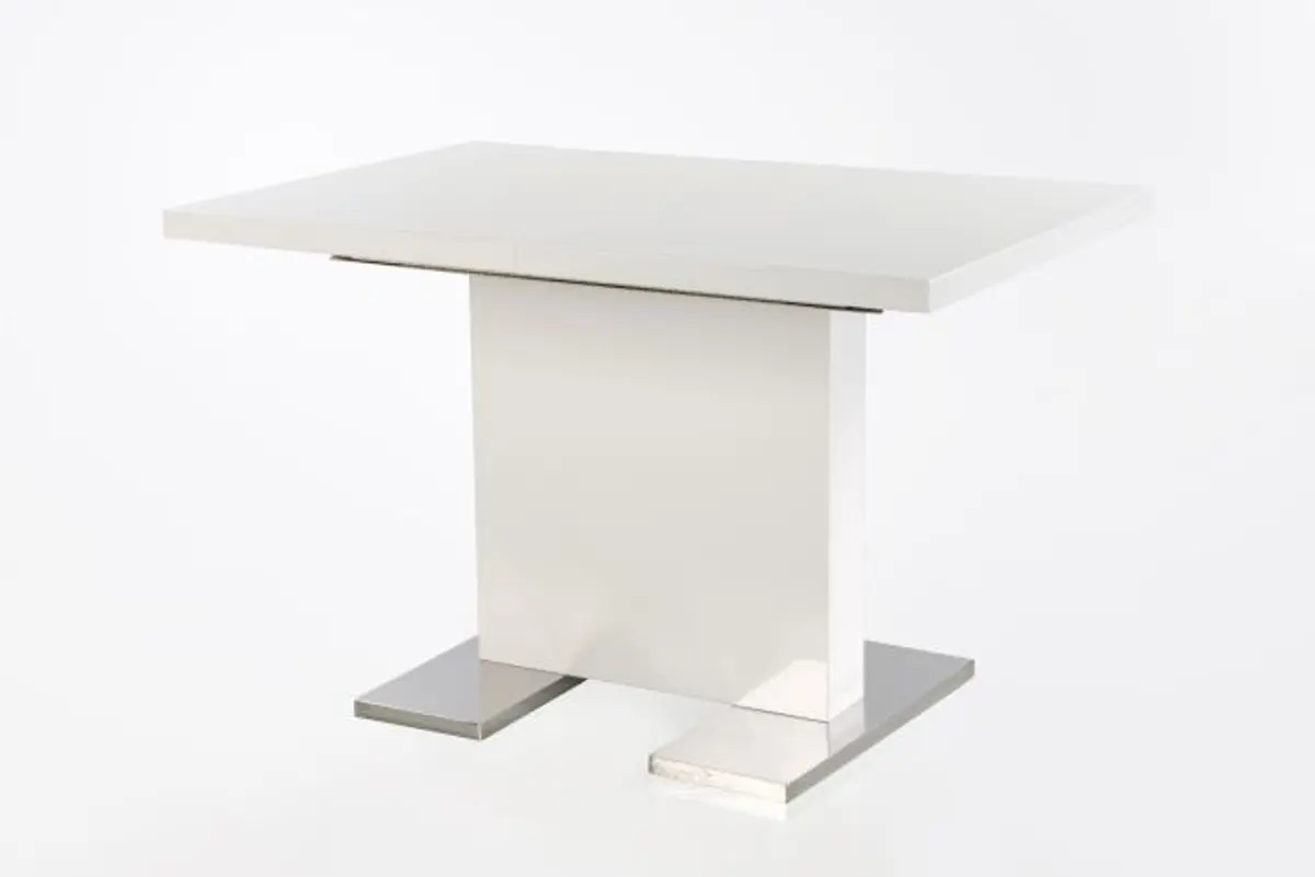 Esstisch - ausziehbar, LB ca. 120x80 cm, Weiß, Hochglanz