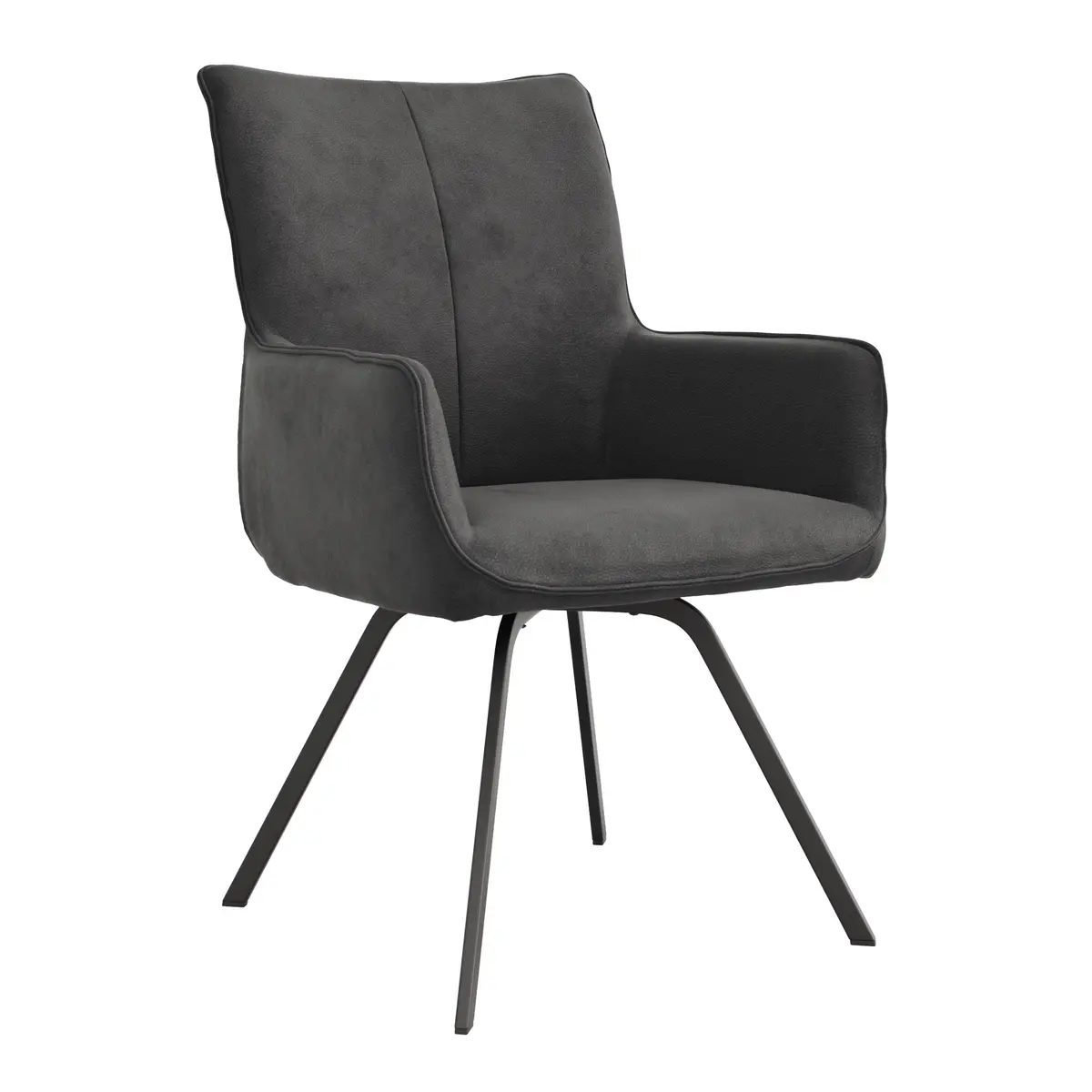 Armlehnstuhl Calyra - Stoff, Anthrazit