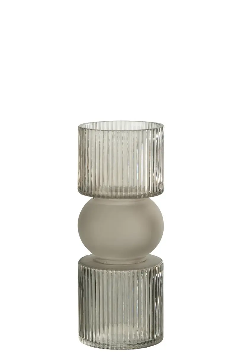 Deko-Vase, DH ca. 10x25 cm, Kristallgrau