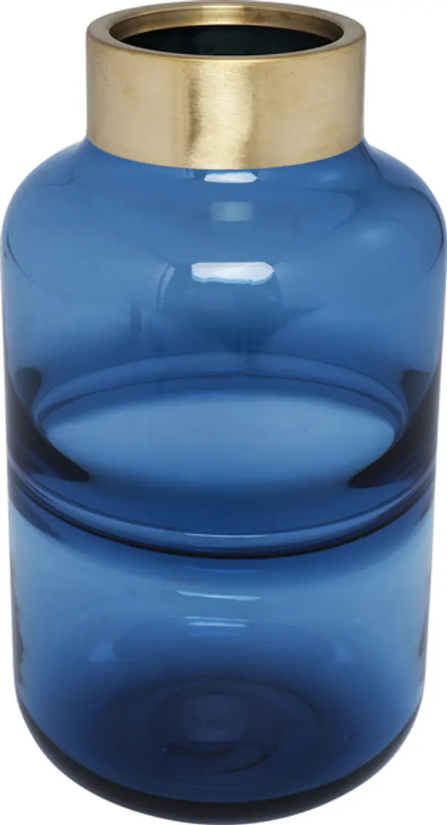 Glasvase- DH ca. 16x28 cm, Blau.Lackiert