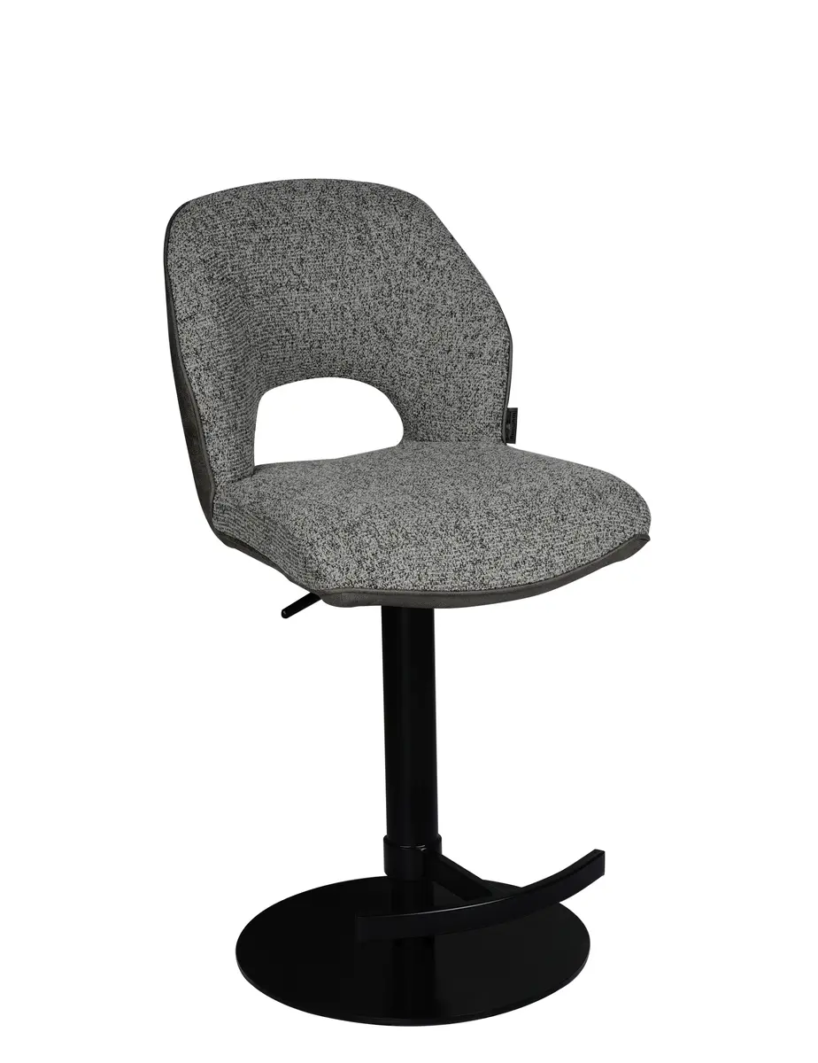 Barhocker MAILE - drehbar, höhenverstellbar, Stoff, Grau, Anthrazit