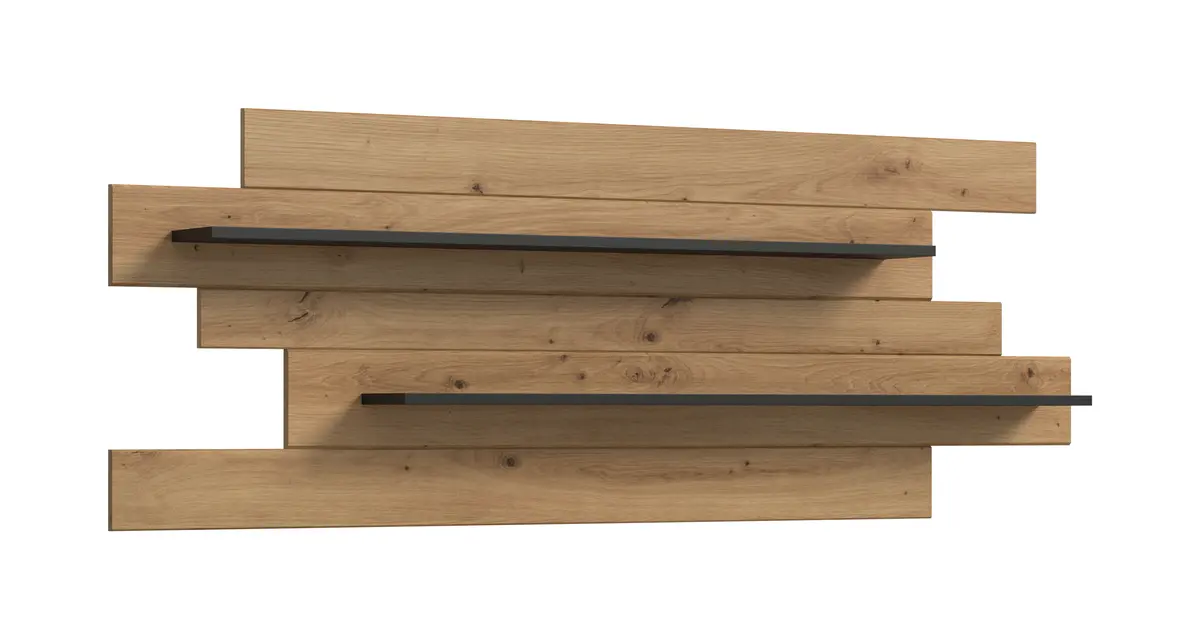 Wandboard - B ca. 184 cm, Artisan Eiche Nachbildung, Basalt grau