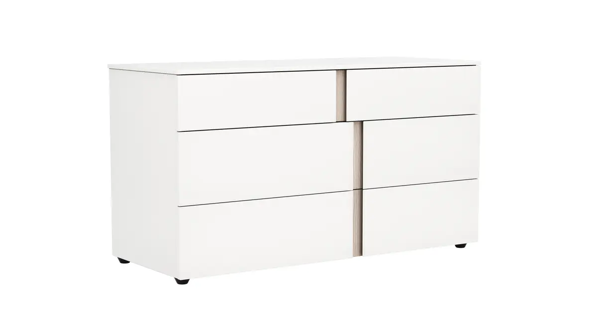 Kommode Loretto - BHT ca. 127x70x51 cm, Lack matt, Weiß