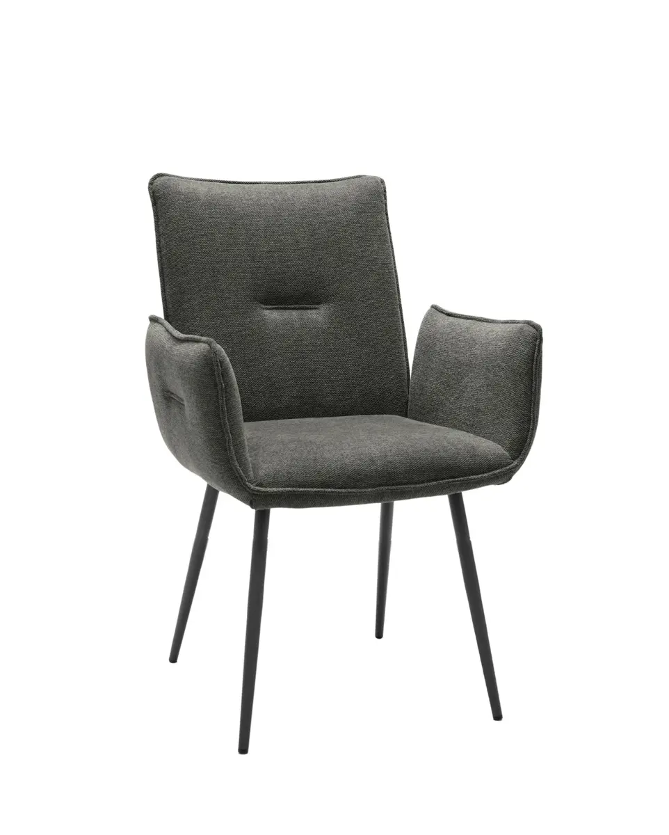 Armlehnstuhl MARCELA - Stoff, Anthrazit
