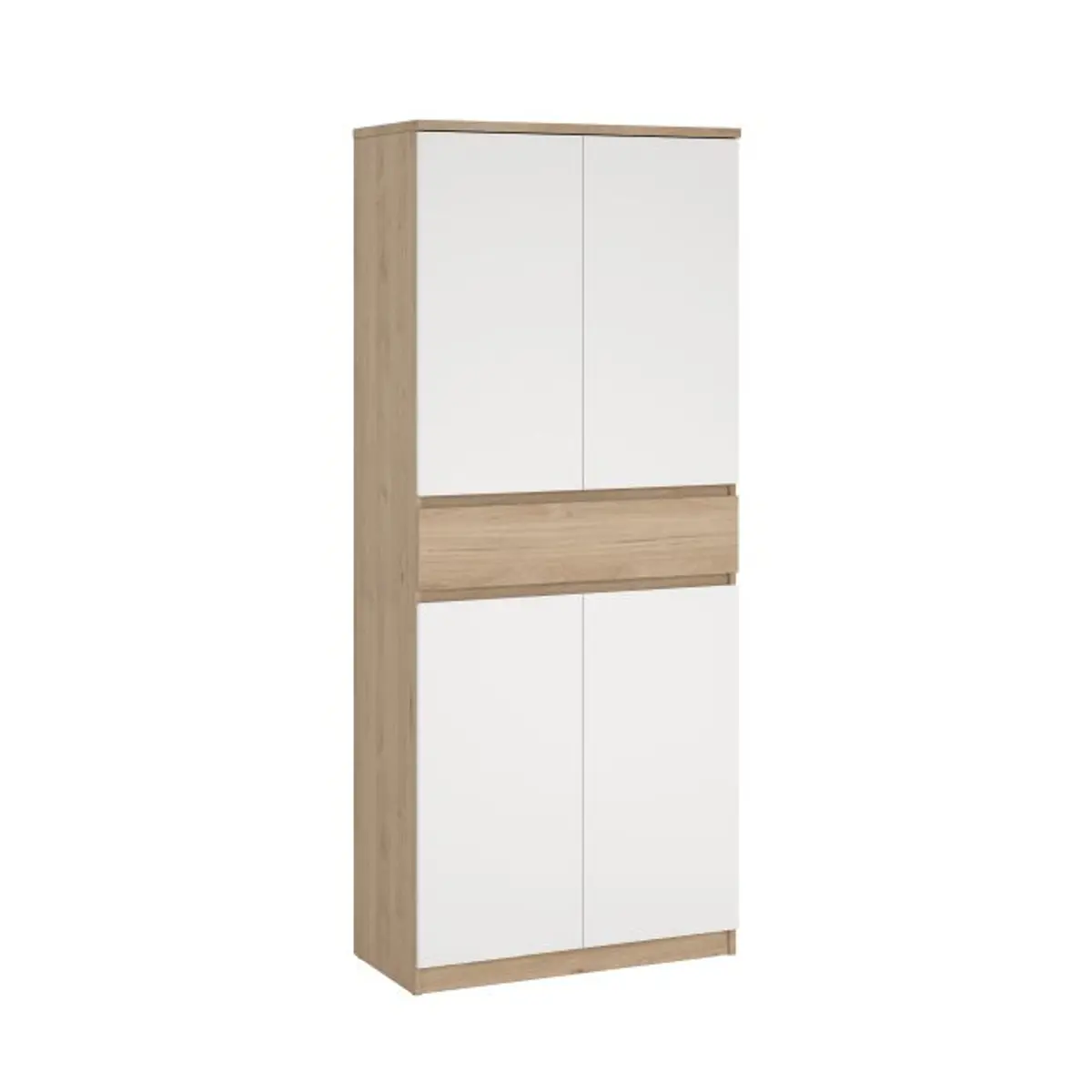 Schuhschrank - B ca. 81 cm, Jackson Hickory Nachbildung, Weiß