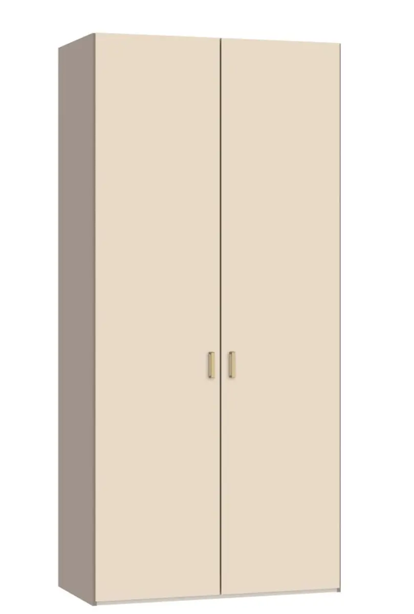 Drehtürenschrank JOIN IT- B ca. 101 cm,  Nougat, Glas, Creme