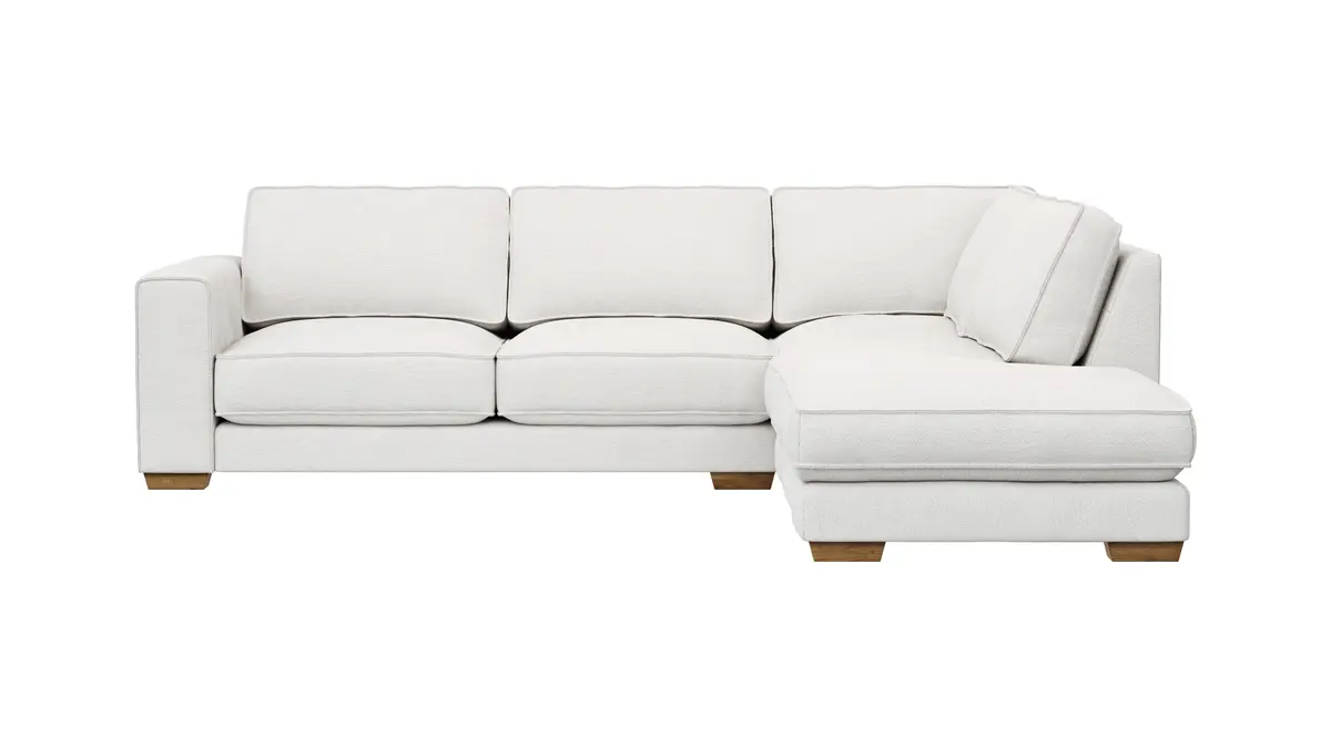 Ecksofa Fairbanks - 2,5-Sitzer mit Ecke rechts, Stoff, Natur