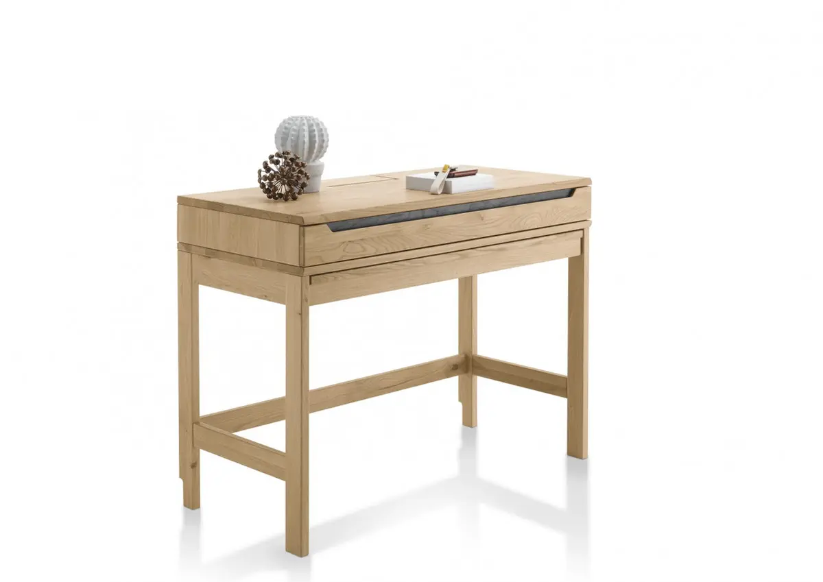 Hochkommode - Schreibtisch-Funktion, Wildeiche massiv