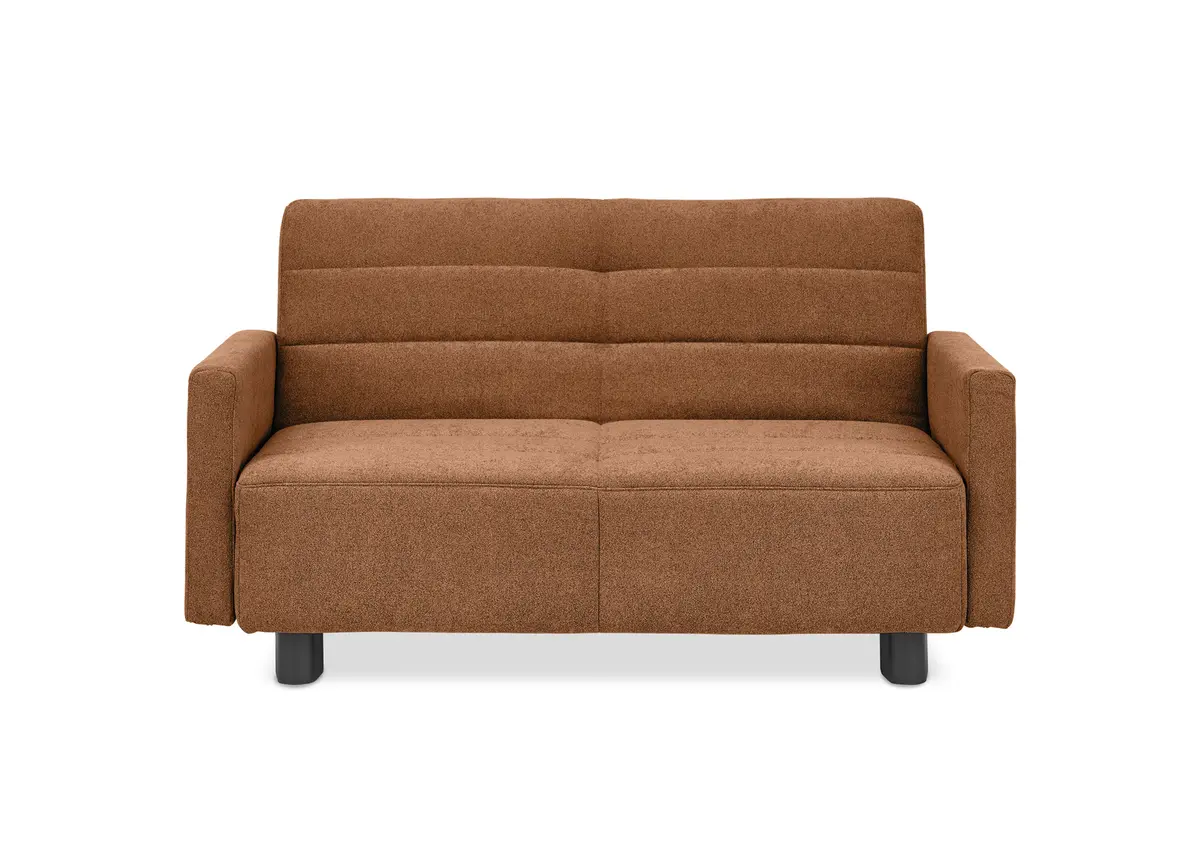  Faltsofa Easy - 2-Sitzer, ca. 140 cm inkl. Schlaffunktion/Topper/Armteil verstellbar, Stoff, Rot