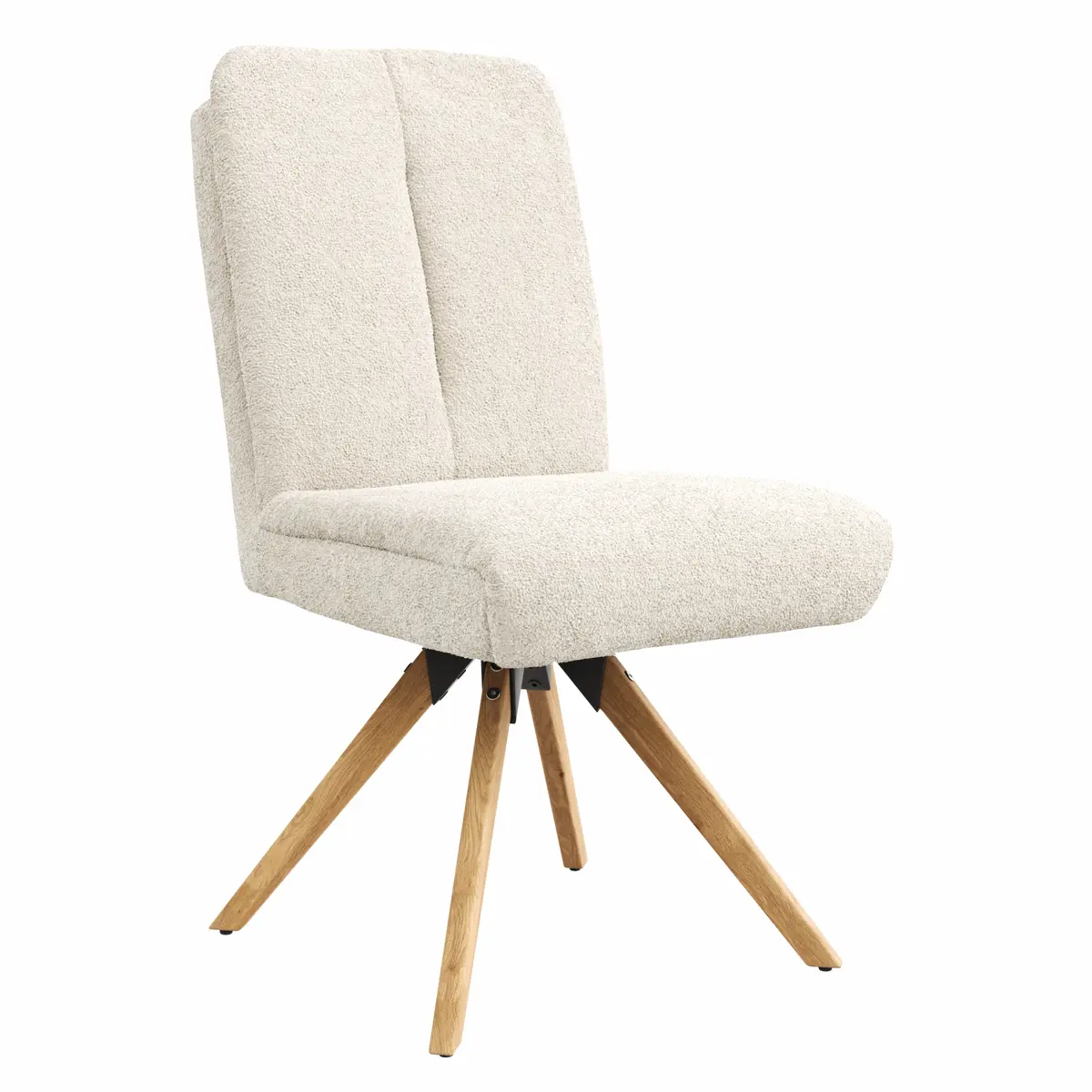 Stuhl Evania - Dreh und Relax-Funktion, hoher Rücken, Stoff, Creme