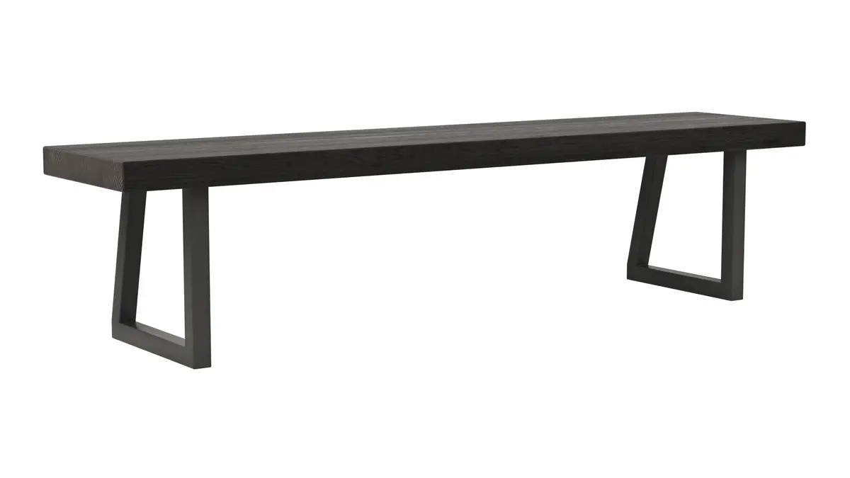 Holzbank Clifton - Breite ca. 180cm, Zerreiche massiv, smoked