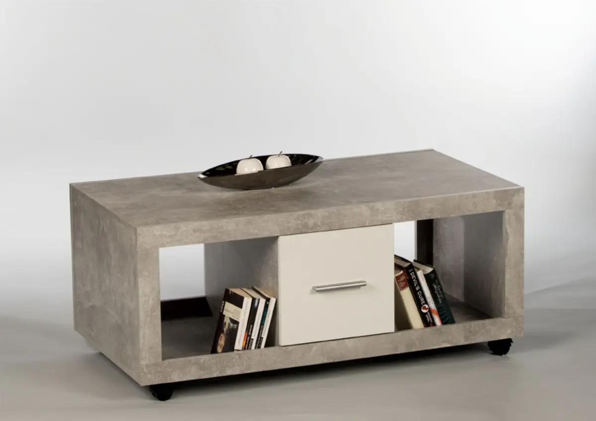 Couchtisch - LB ca. 115x60 cm, Beton Dekor