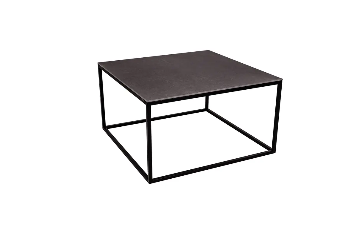 Couchtisch Kai - LBH ca. 65x65x37 cm, Keramik, Betongrau