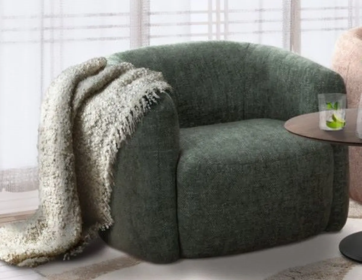 Drehsessel - drehbar, Stoff, Grün