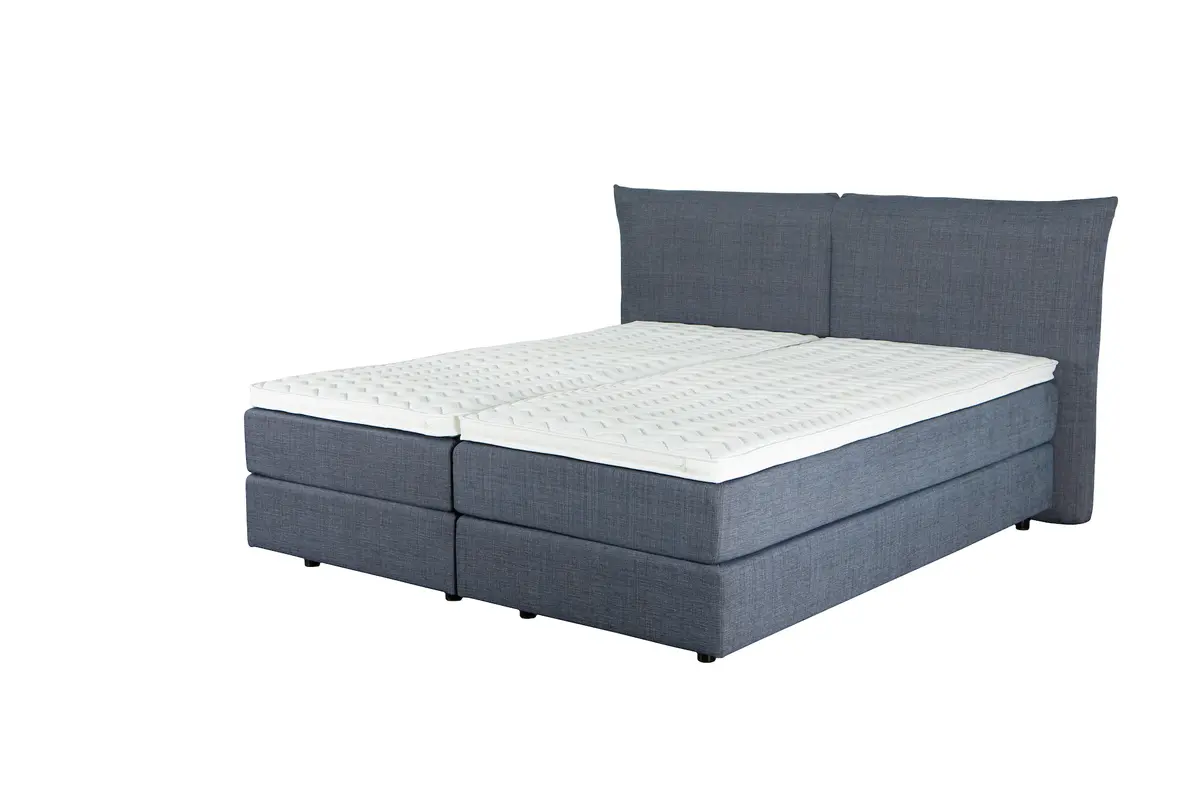 Boxspringbett Hatu - Liegefläche ca. 180x200 cm, Stoff, Blau