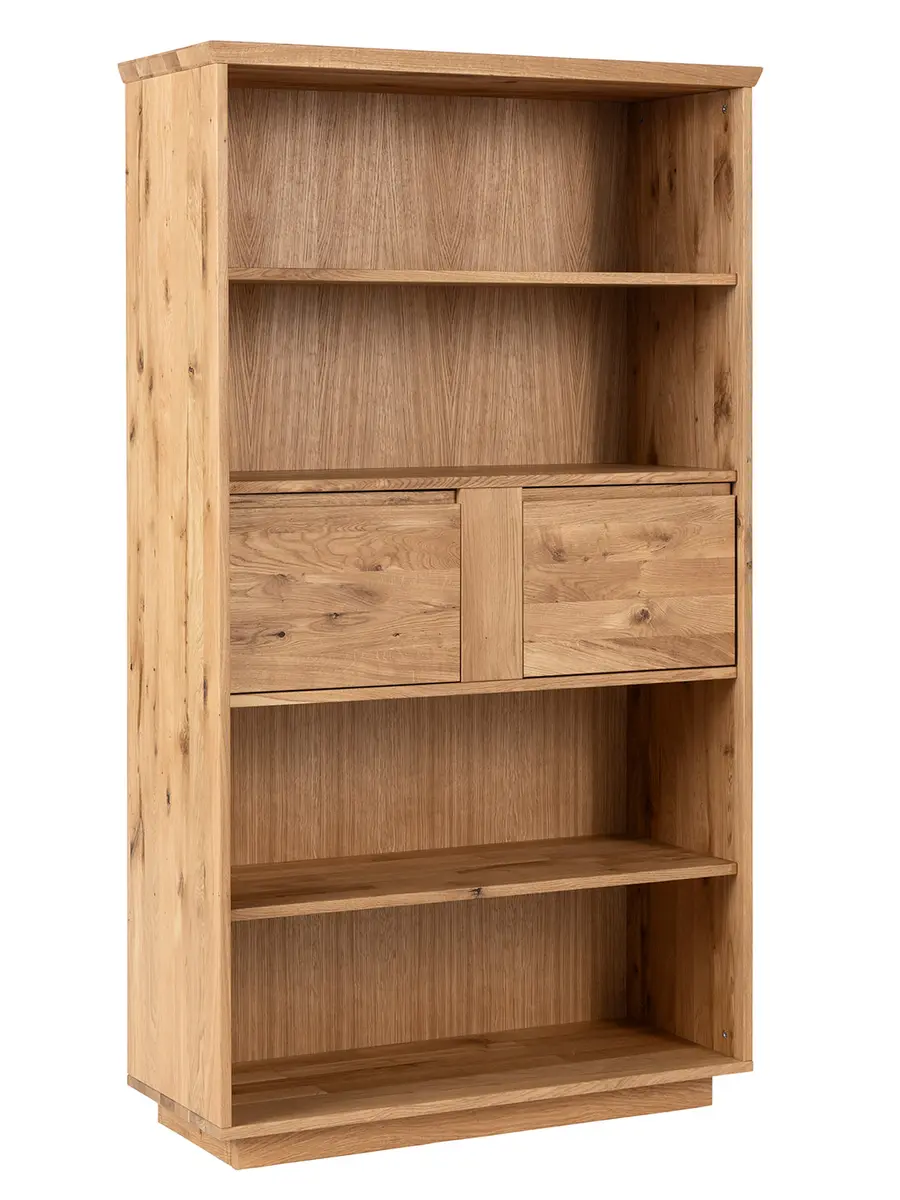 Regal Oreia - mit Schubkastenset, Wildeiche massiv, natur geölt