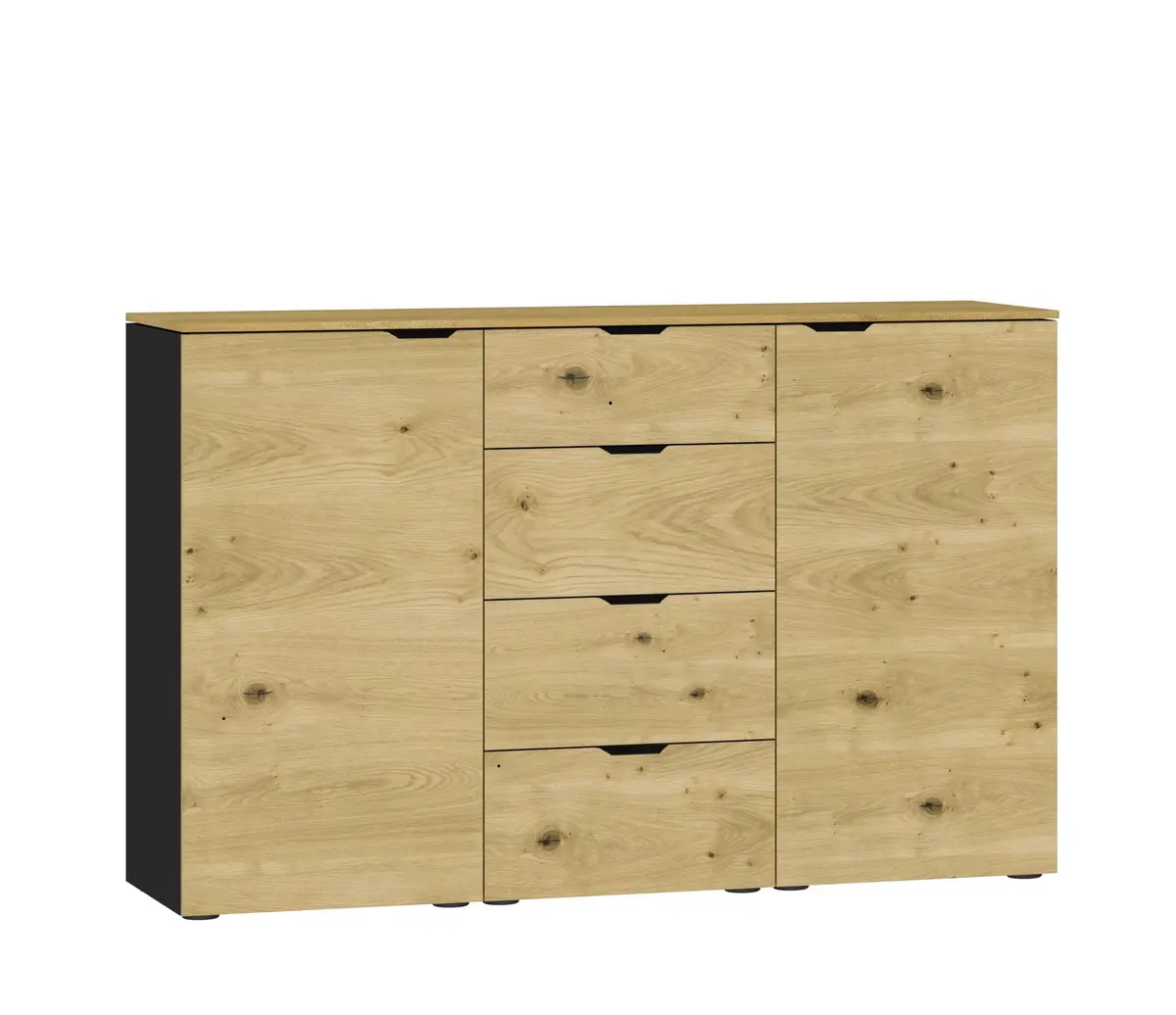 Kommode JOIN IT- Eiche Dekor, Schwarz