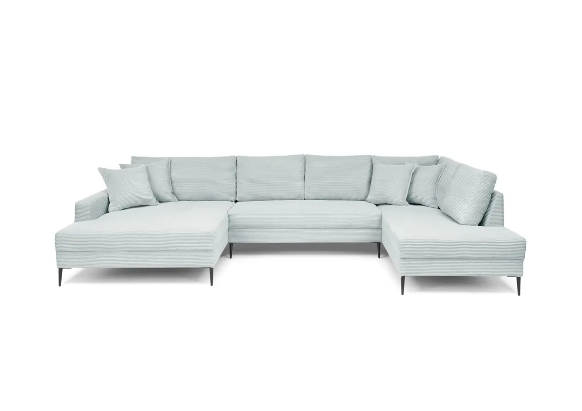 Wohnlandschaft - Longchair links, 2-Sitzer, Ecke rechts, Stoff, Mint