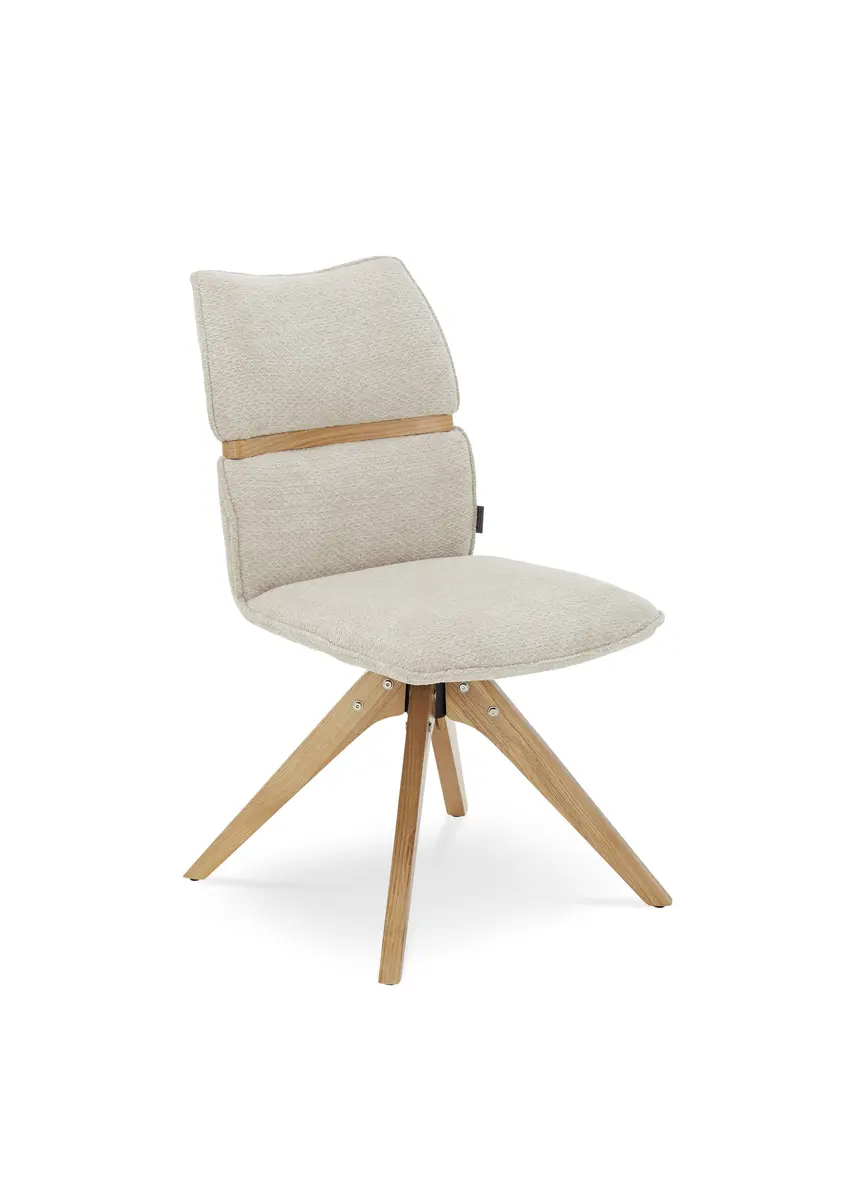 Stuhl MAROU - drehbar, Stoff, Beige