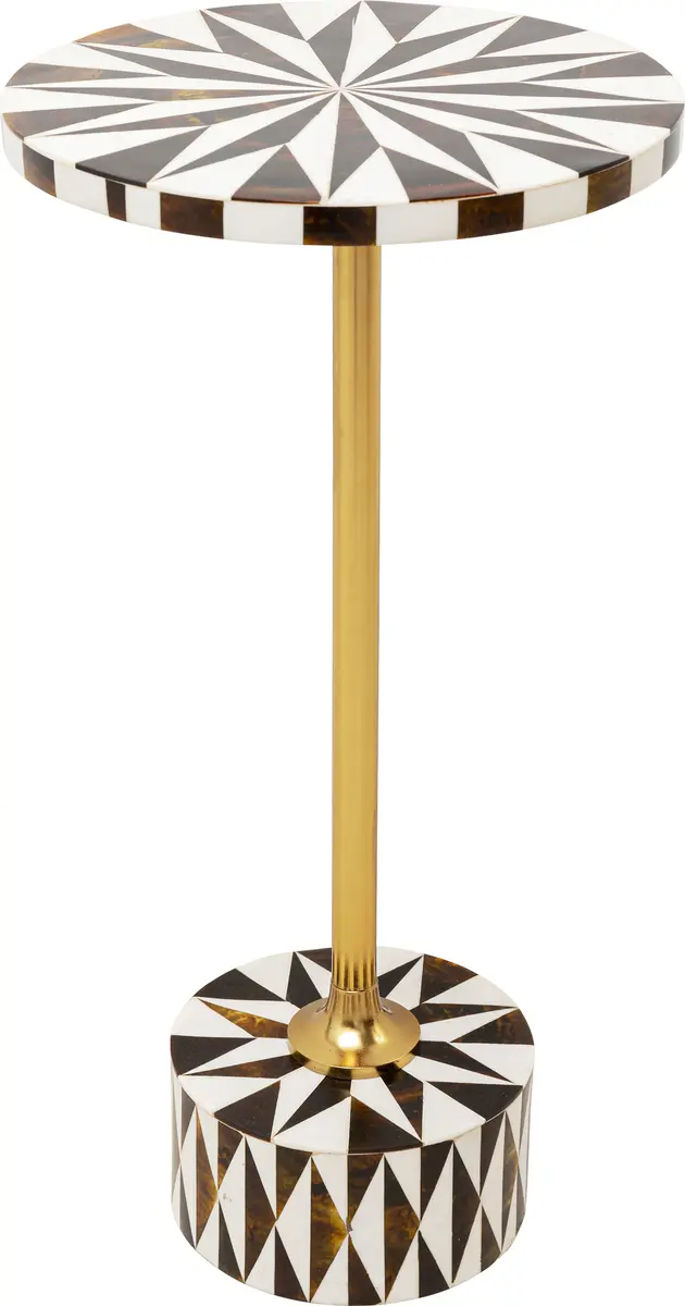 Beistelltisch- DH ca. 25x50 cm, Braun, Weiß, Stahl, Weiß