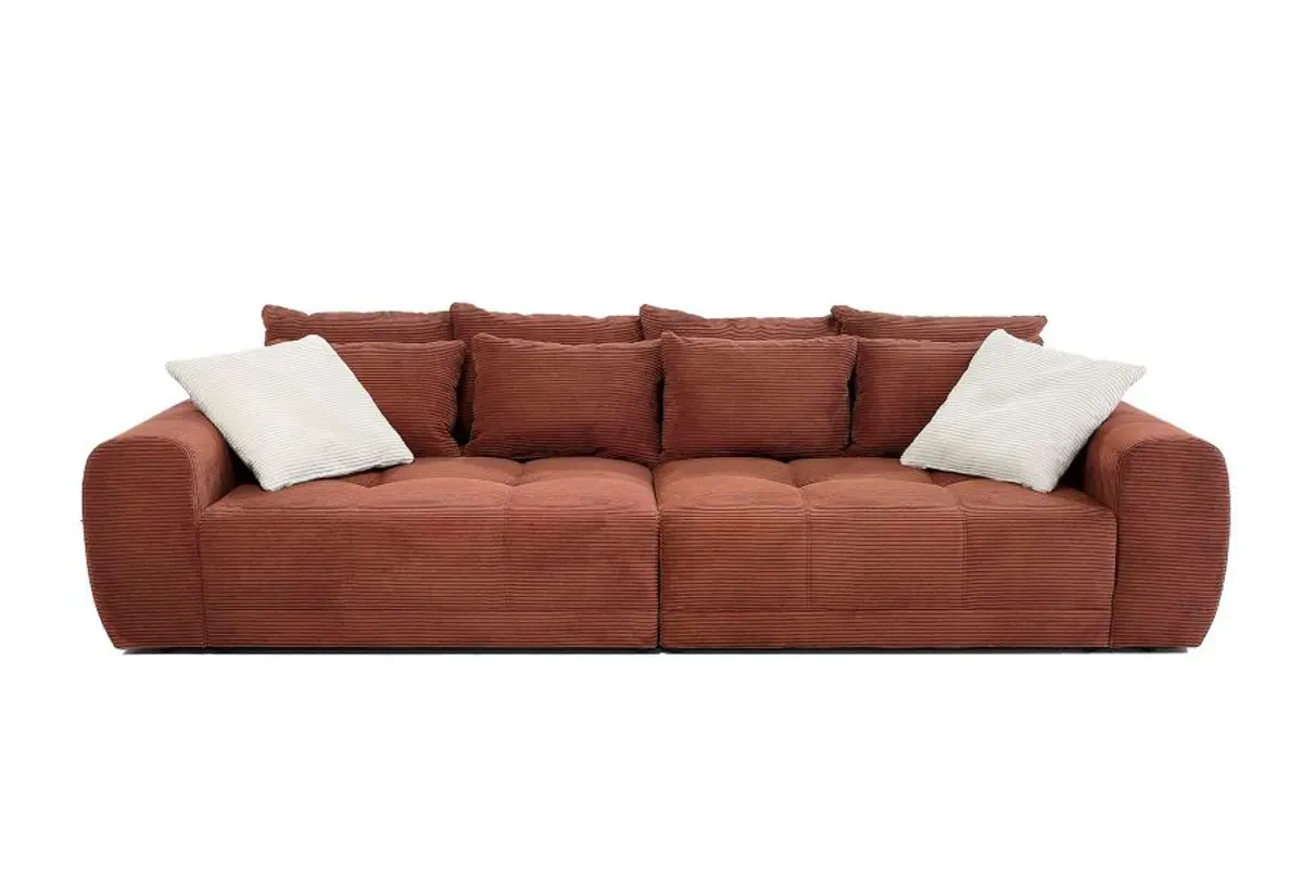 Megasofa JANNI - 3-Sitzer, Stoff, Rost