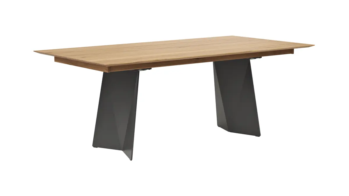 Esstisch 3100 - LB ca. 200x100 cm, beiseitig ausziehbar, Asteiche massiv, Geölt