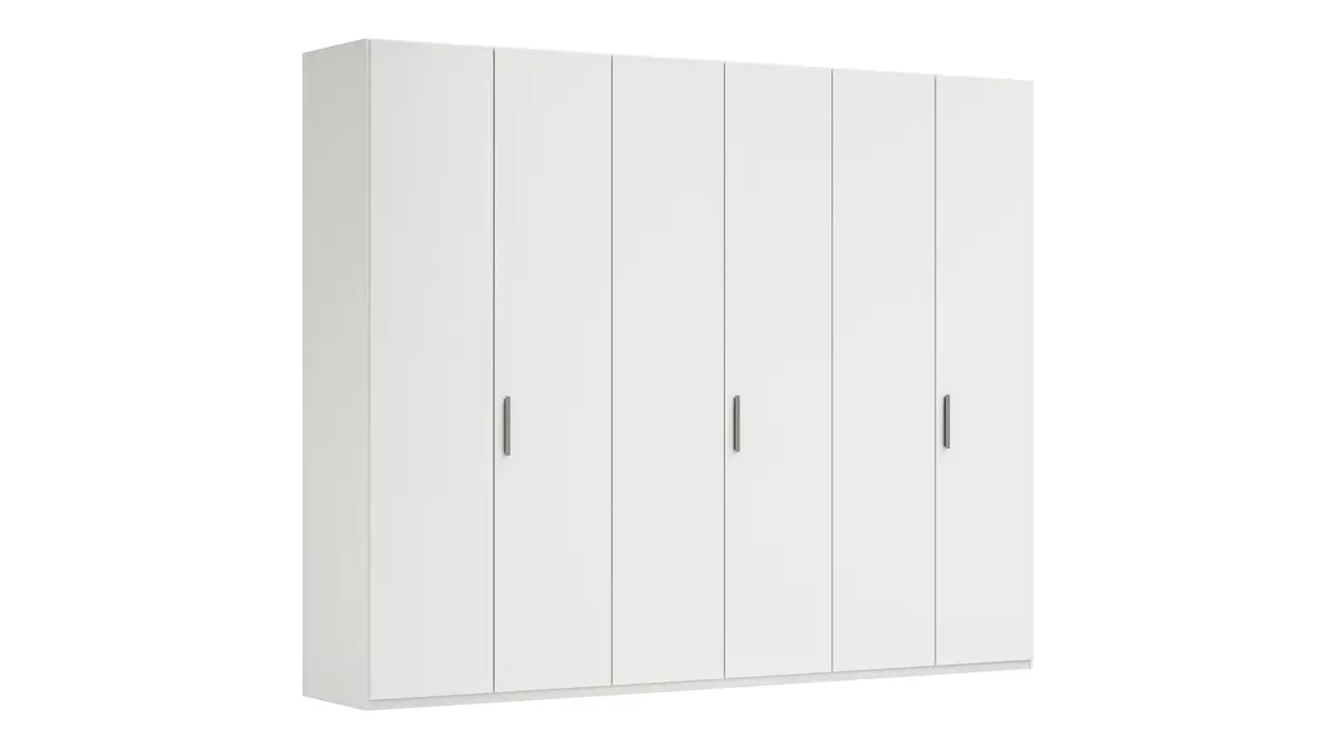 Drehtürenschrank Viana - B. ca. 299 cm, Lack, Weiß