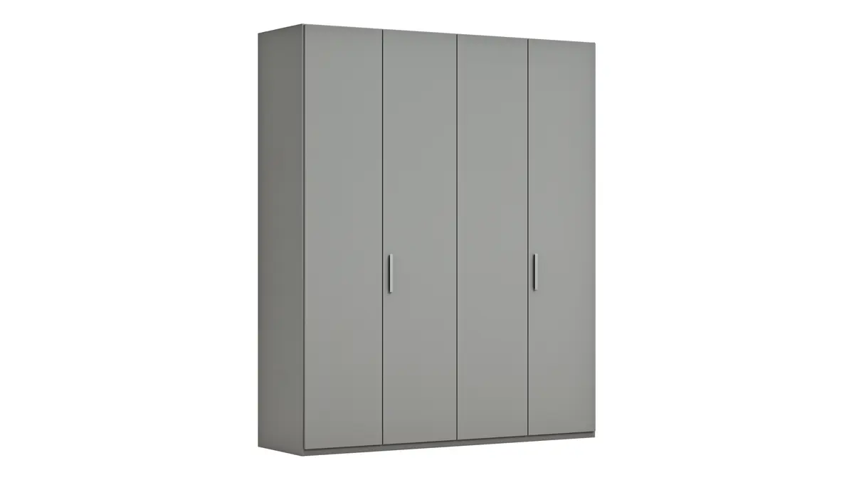 Drehtürenschrank Viana - B. ca. 200 cm, Lack, Steingrau