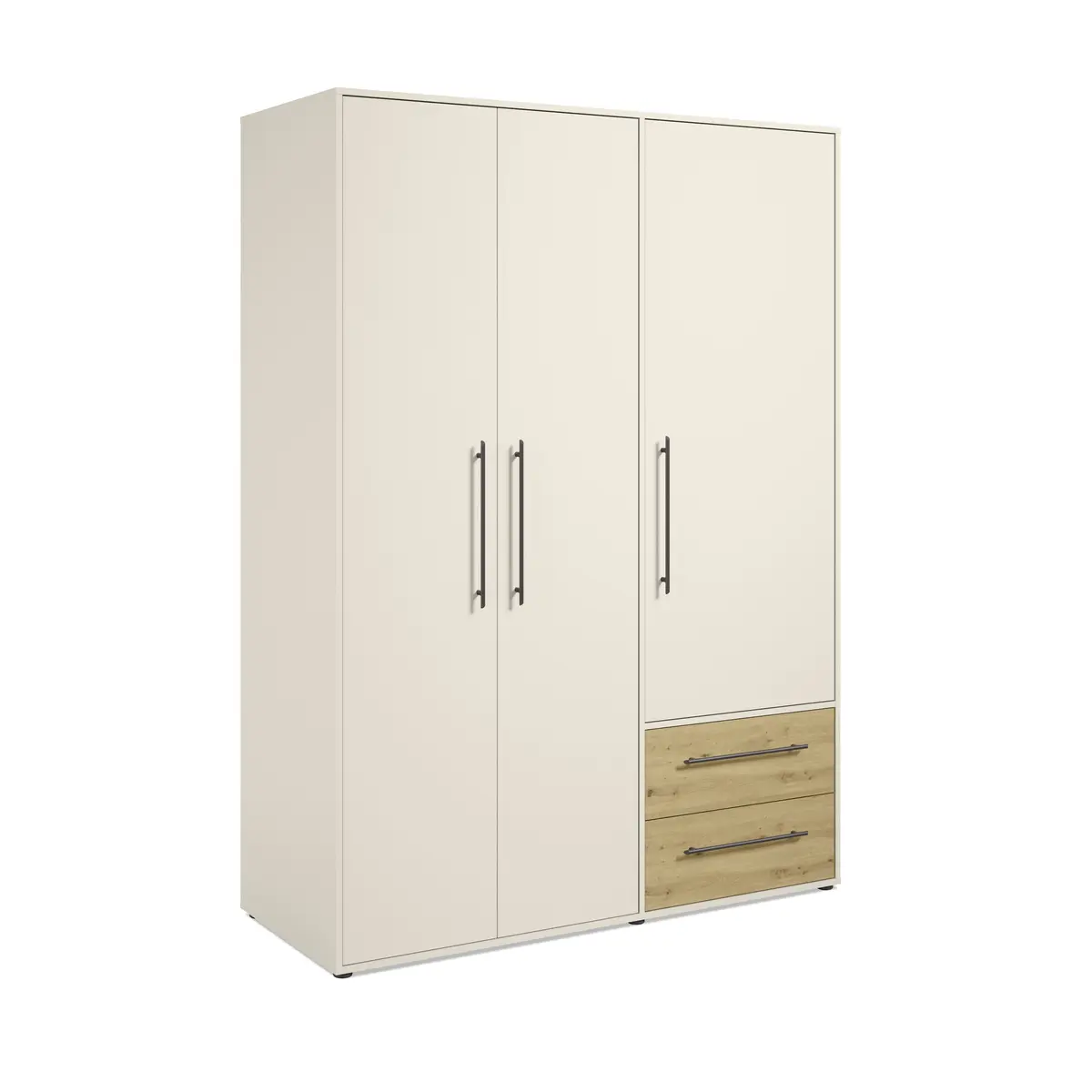  Drehtürenschrank FATHIE- B ca. 144 cm, Sand, Eiche Dekor