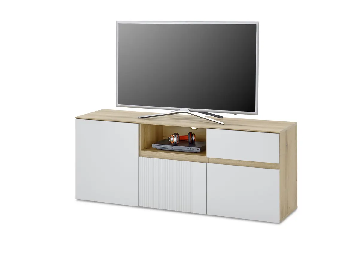 TV-Board- Eiche Dekor, Hellgrau