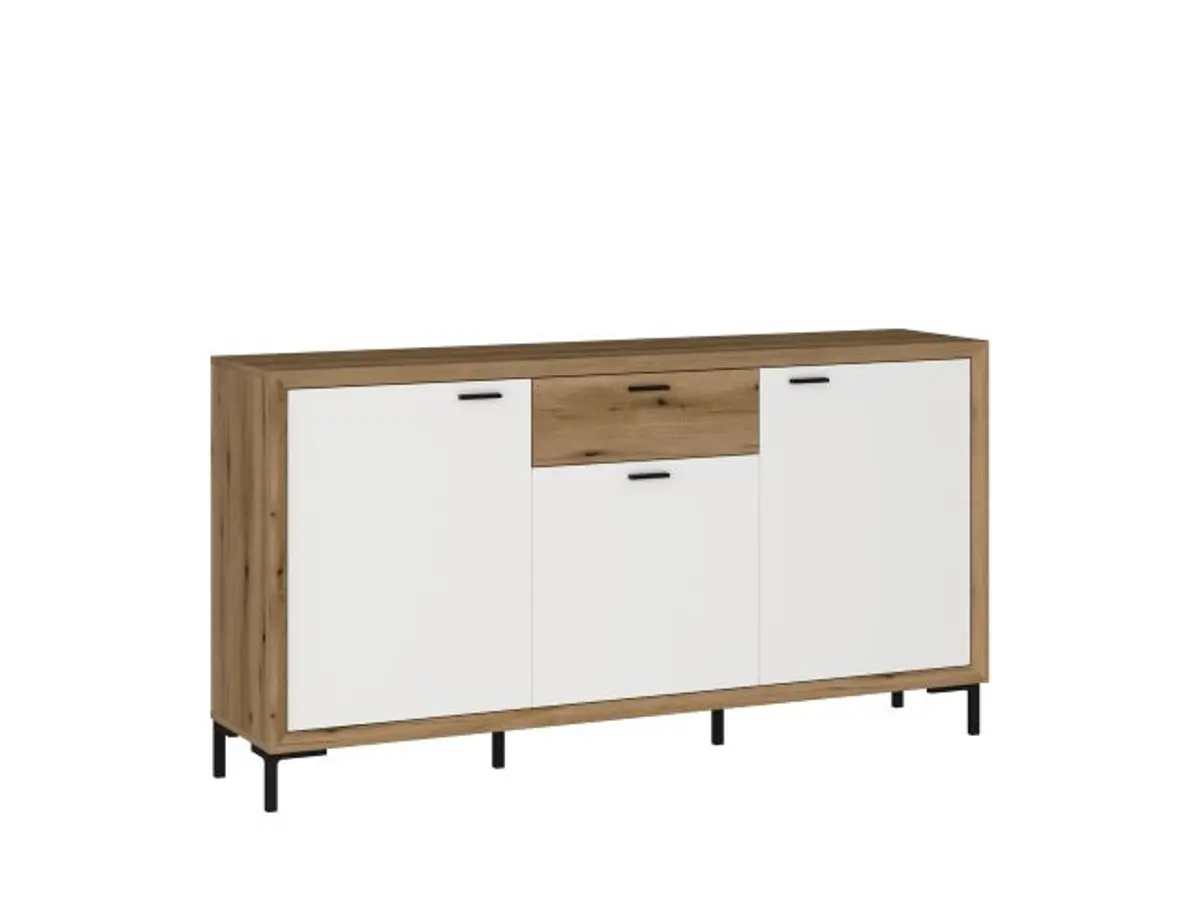 Sideboard- Eiche Dekor, Weiß