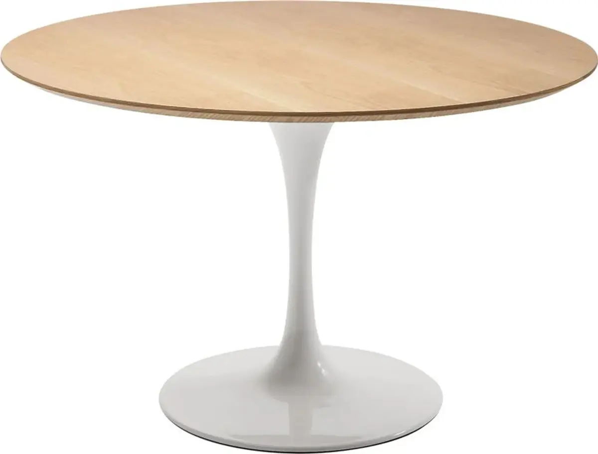 Tisch- DH ca. 120x76 cm, Eiche Dekor, Stahl, Weiß, Lackiert