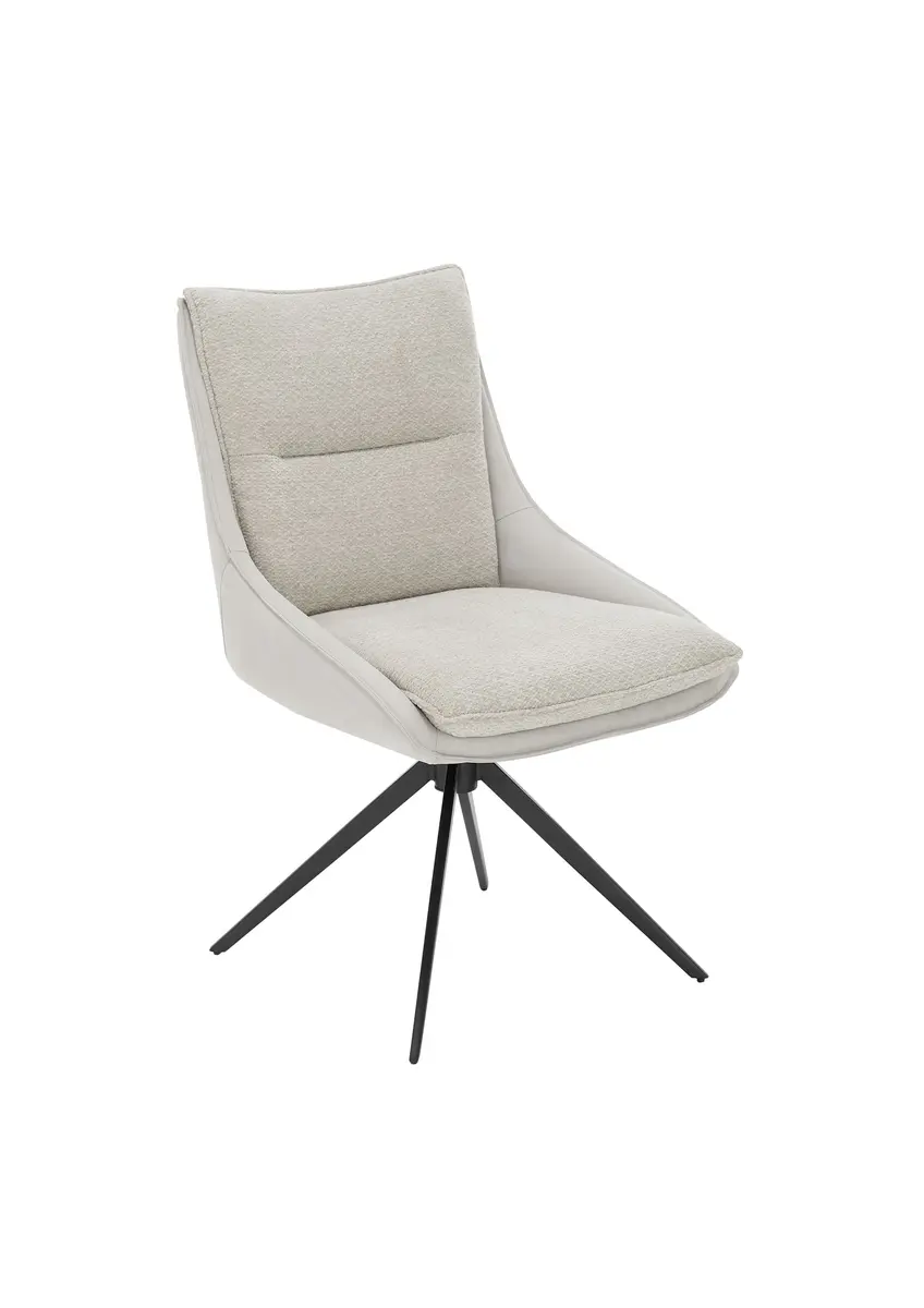 Stuhl MANDY - drehbar, Stoff, Silbergrau