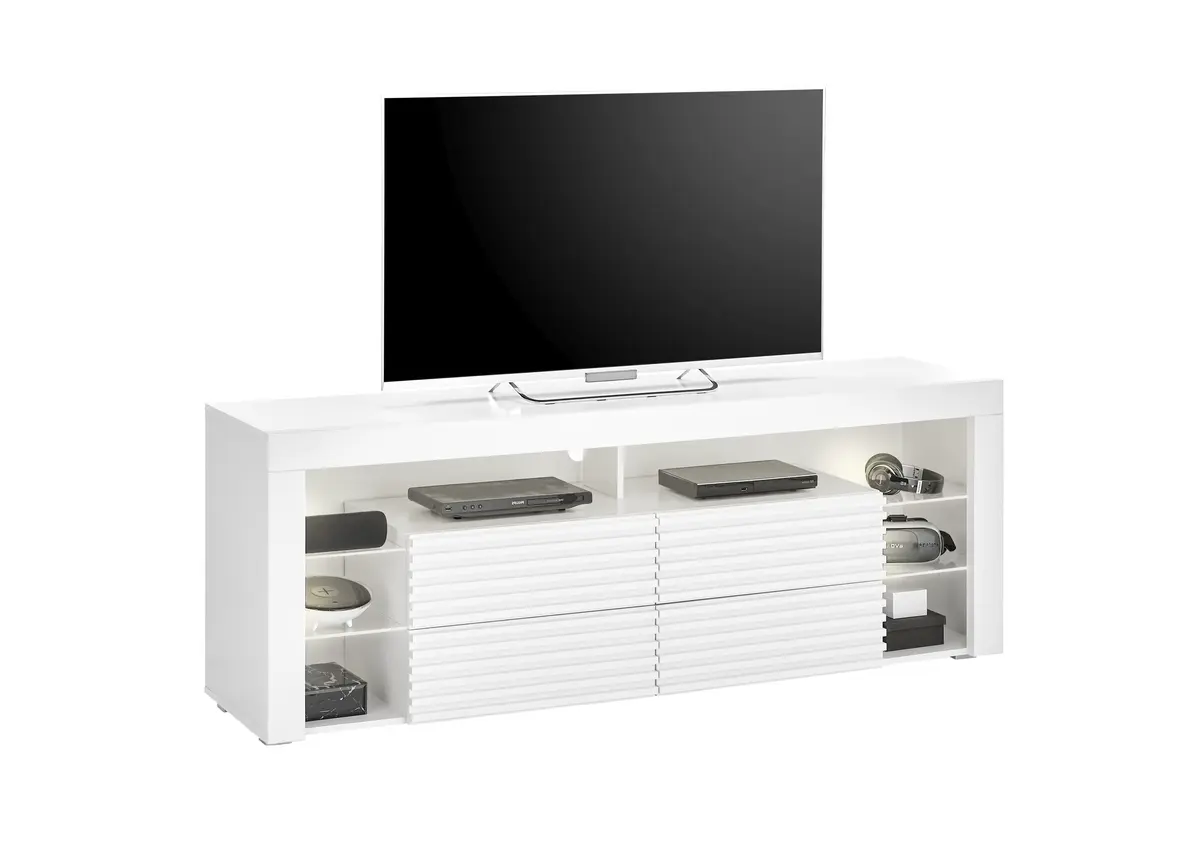 TV-Lowboard - mit Beleuchtung, B ca. 179 cm, Weiß