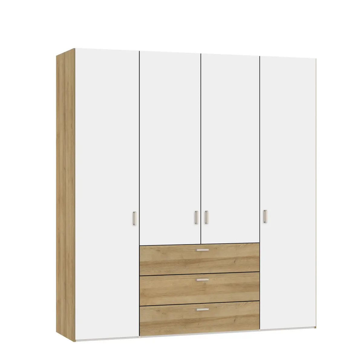 Drehtürenschrank JOIN IT- B ca. 202 cm, Eiche Dekor, Weiß
