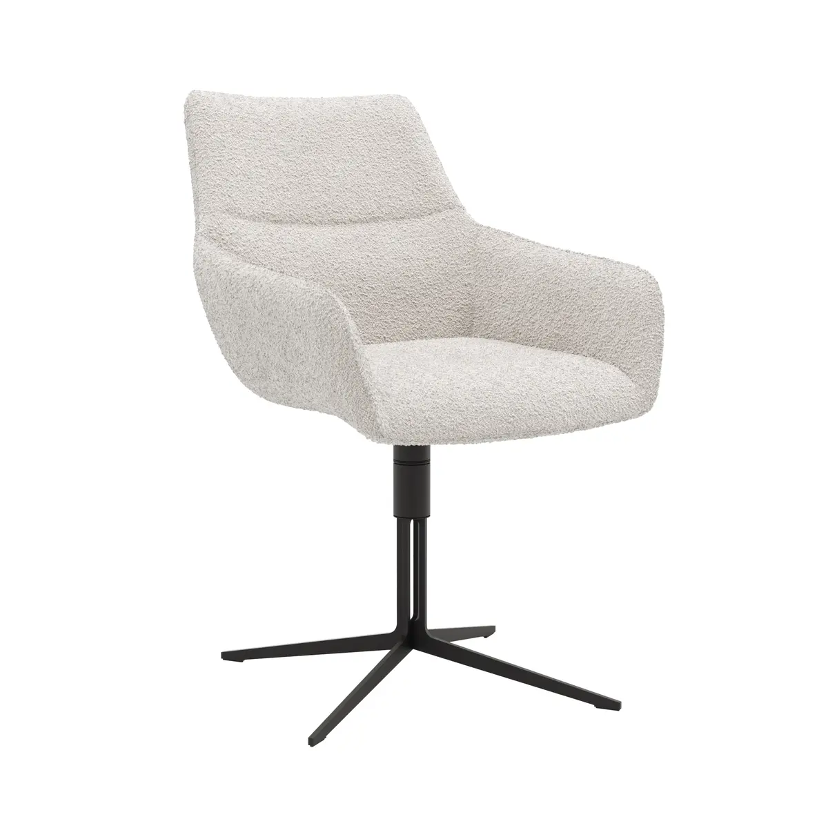 Armlehnstuhl Maluhia - drehbar, Stoff, Hellgrau