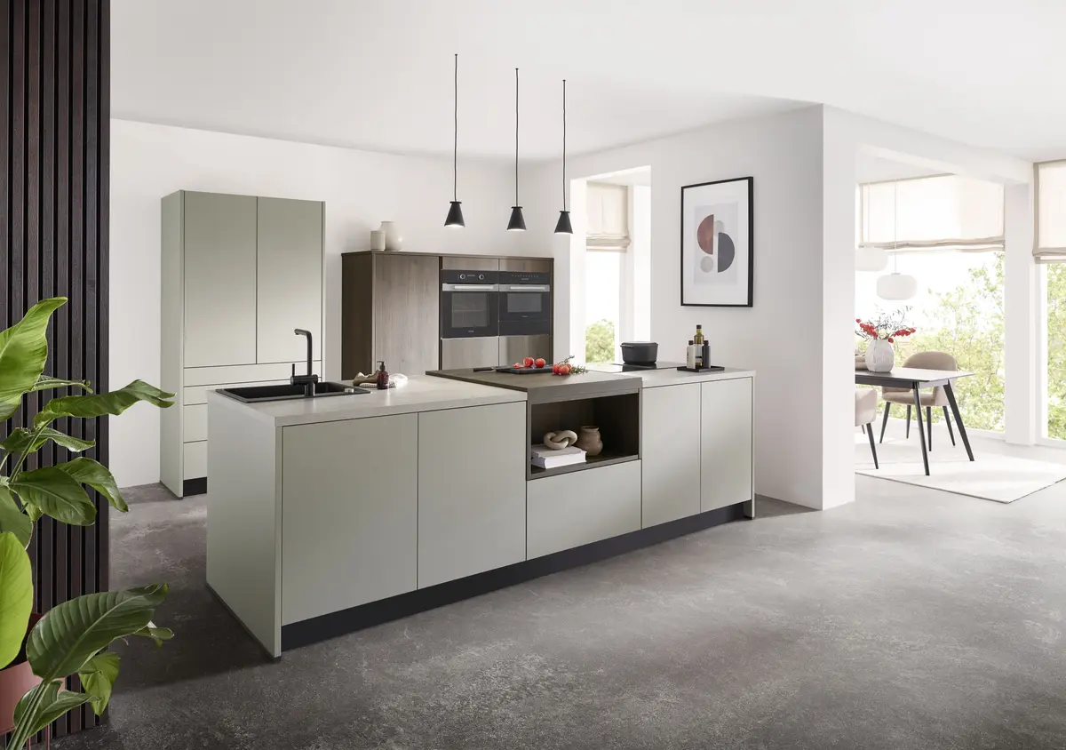 Inselküche 51.210 CO 3 524, Kieselgrau