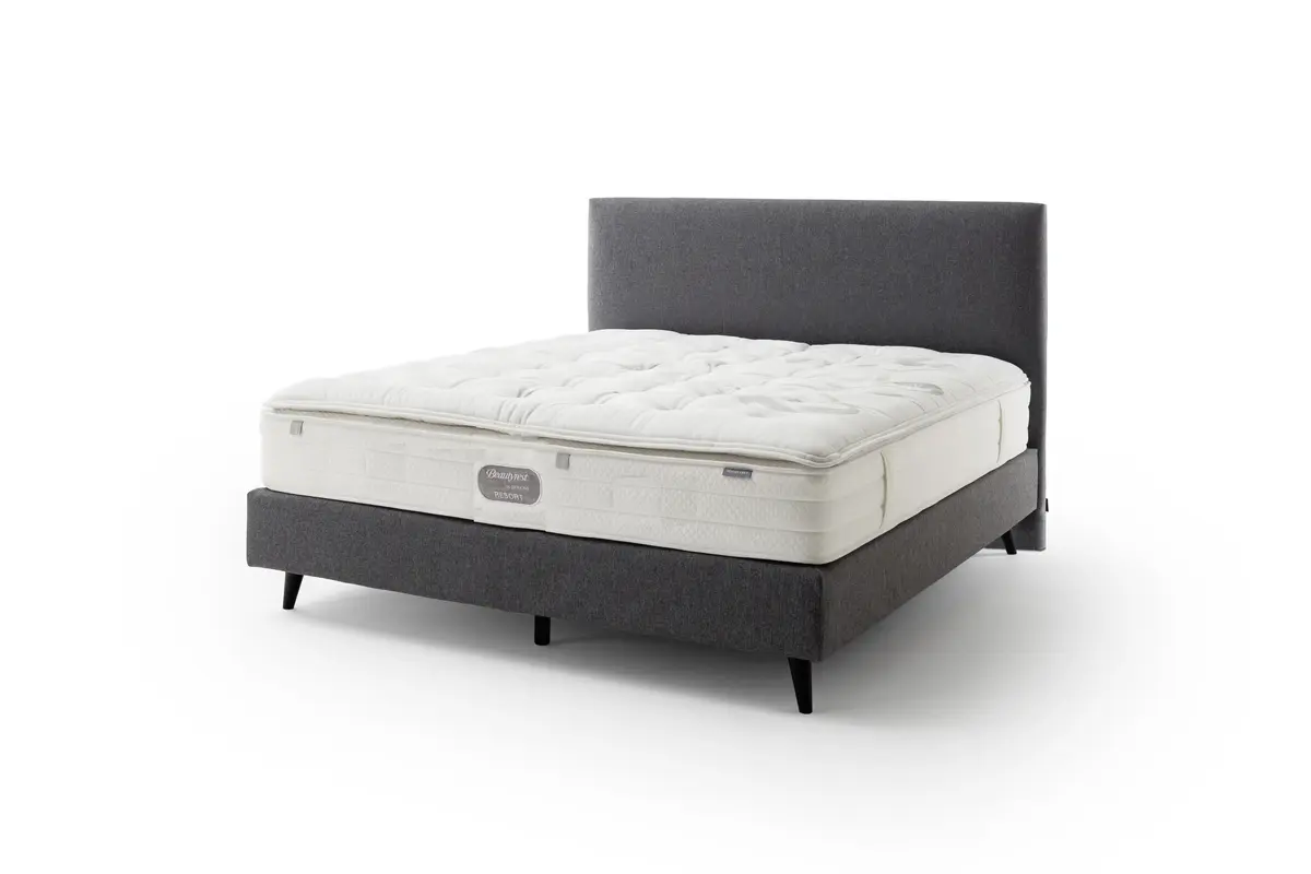Boxspringbett Navelli 1 - Liegefläche ca. 180x200 cm, Stoff, Grau