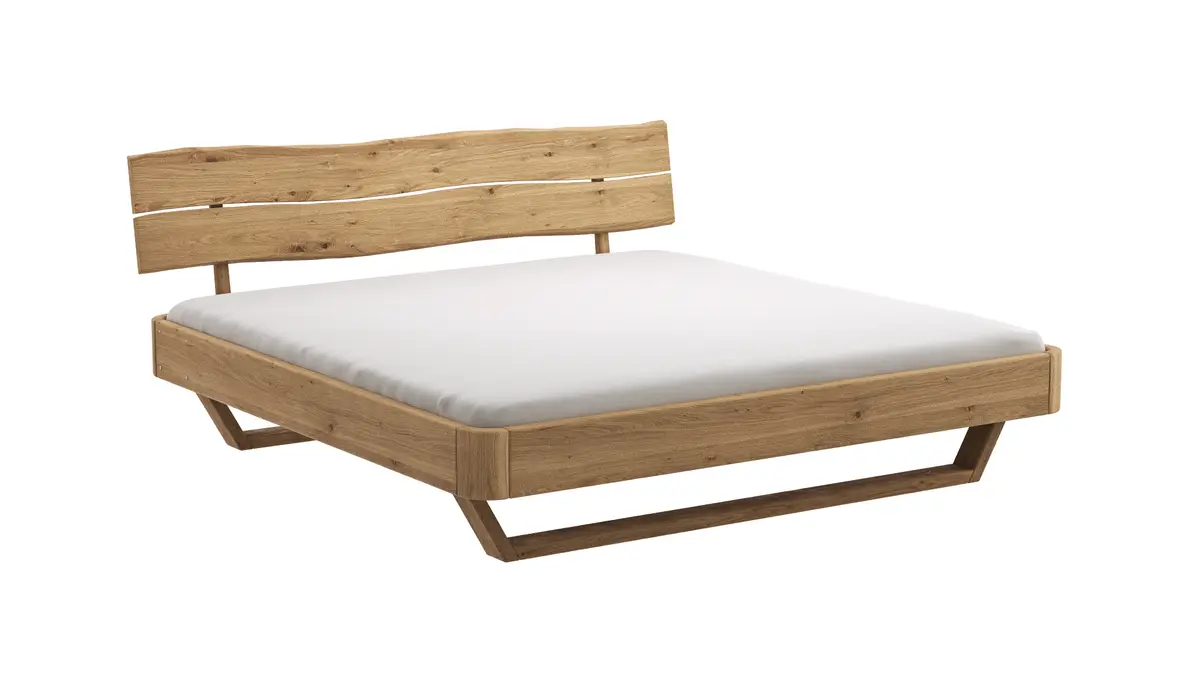 Bettgestell 1660 - Liegefläche ca. 200x200 cm, Wildeiche geölt, sandgestrahlt