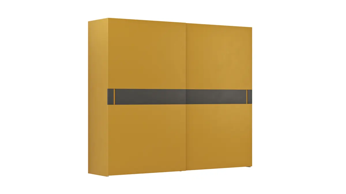 Schiebetürenschrank Loretto - B ca. 280 cm, Lack matt, Safrangelb