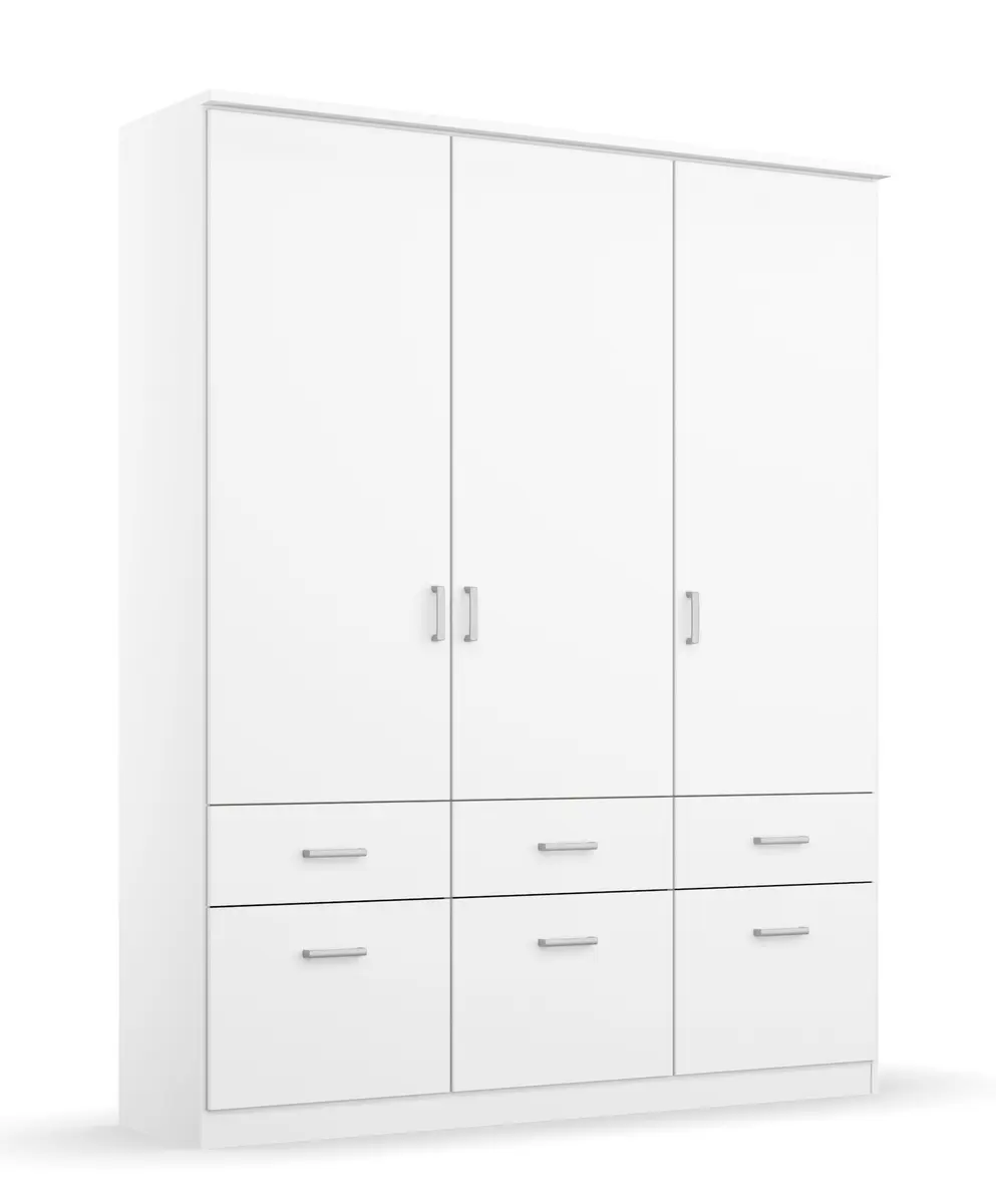 Drehtürenschrank ROYAN- B ca. 136 cm, Weiß