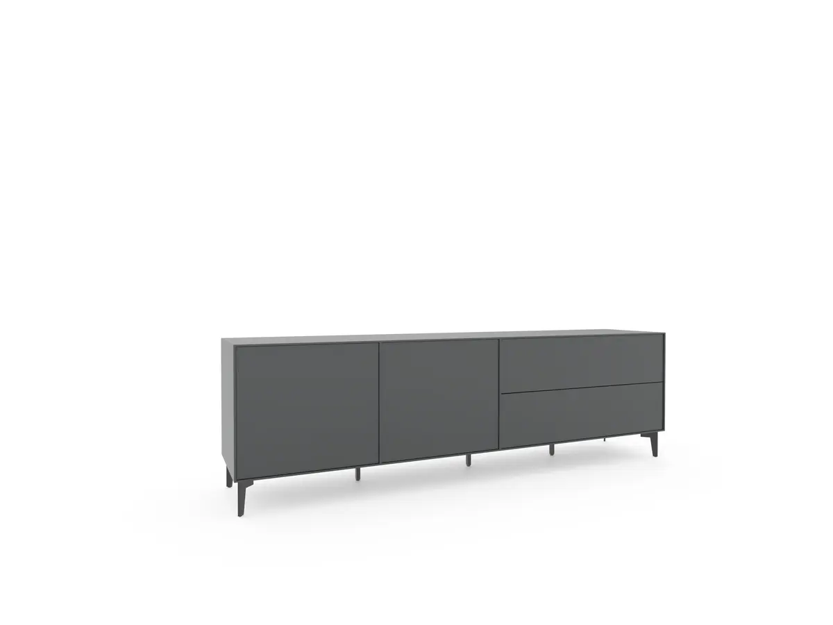 Sideboard Casello - BHT ca. 225x74x47 cm, Lack Matt, Anthrazit