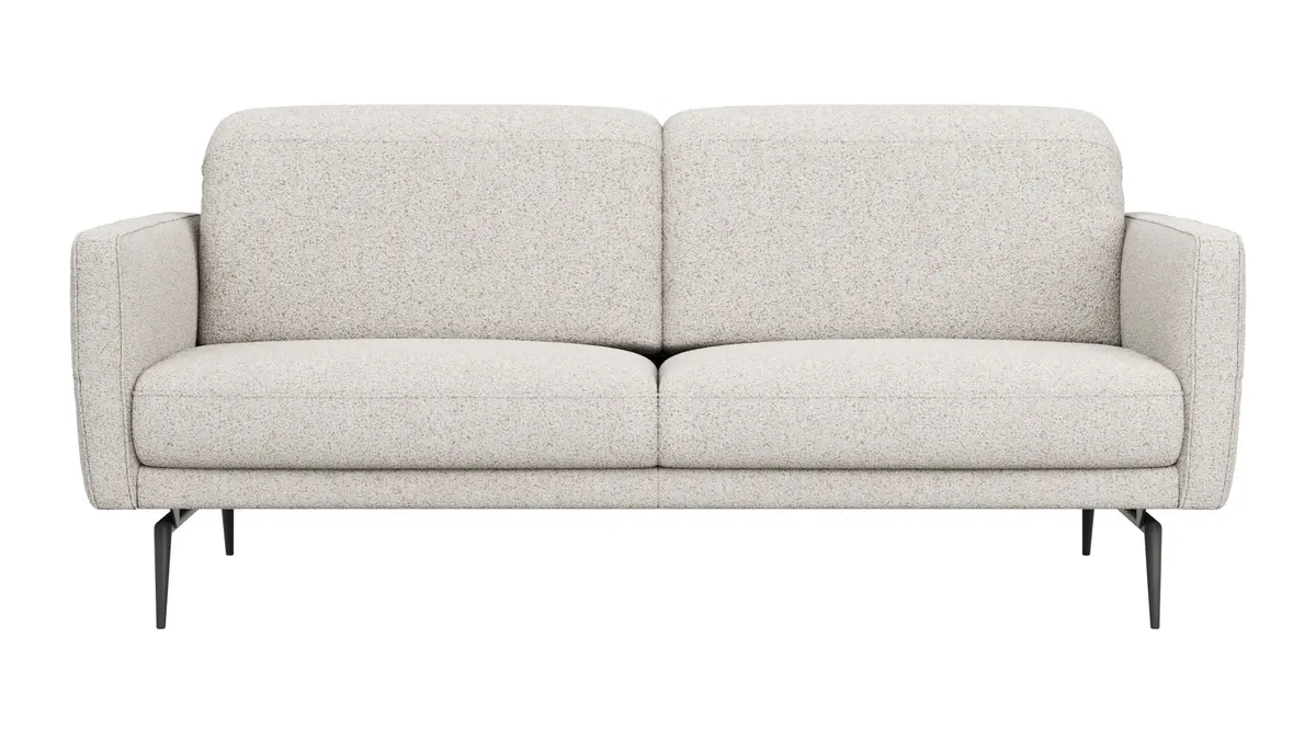 Sofa Estrela 2.0 - 2,5-Sitzer inkl. Kopfteil/Armteil verstellbar und Sitzvorzug motorisch, Stoff, Creme